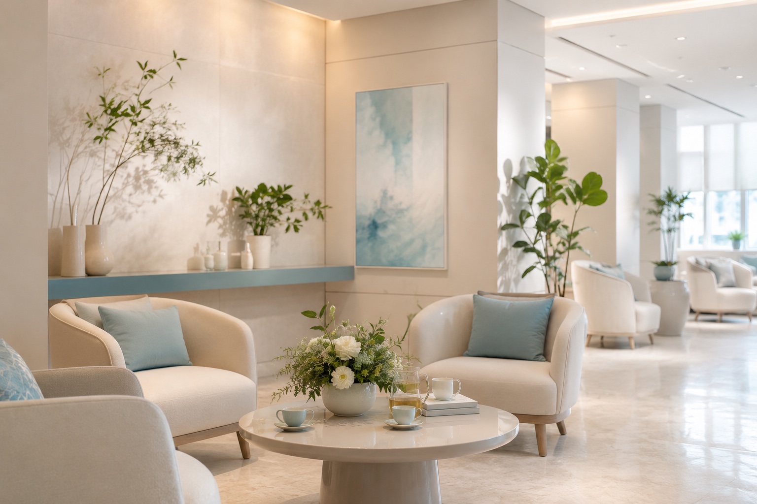 Ambiente acolhedor da clínica Derma Bianchi